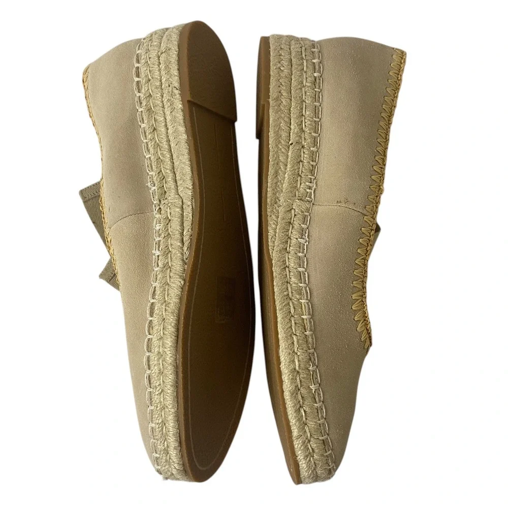 Dolce Vita Morgan Tan Suede‎ Espadrille Flats Ribbon Ankle Tie Shoes Womens 9.5